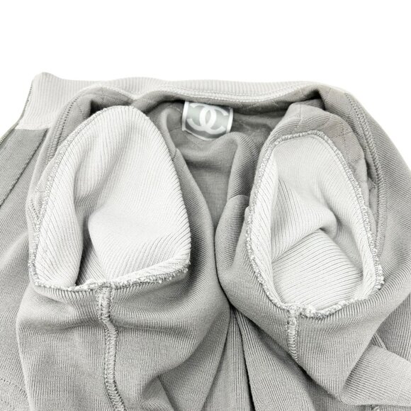 CHANEL Sport Vintage 04P CC Logo Zipped Quilted Jacket Top #44 Gray [105664] - Picture 11 of 12